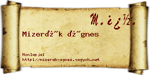 Mizerák Ágnes névjegykártya